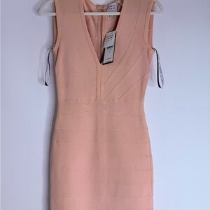 Herve Leger Blush Pink Mini Dress